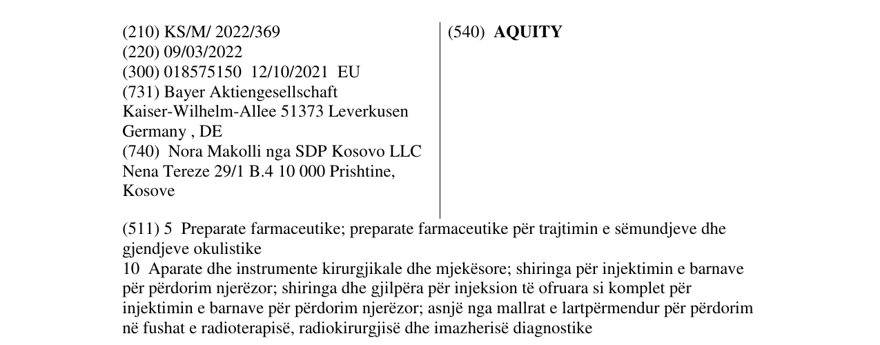 Zëri i markës AQUITY në buletin