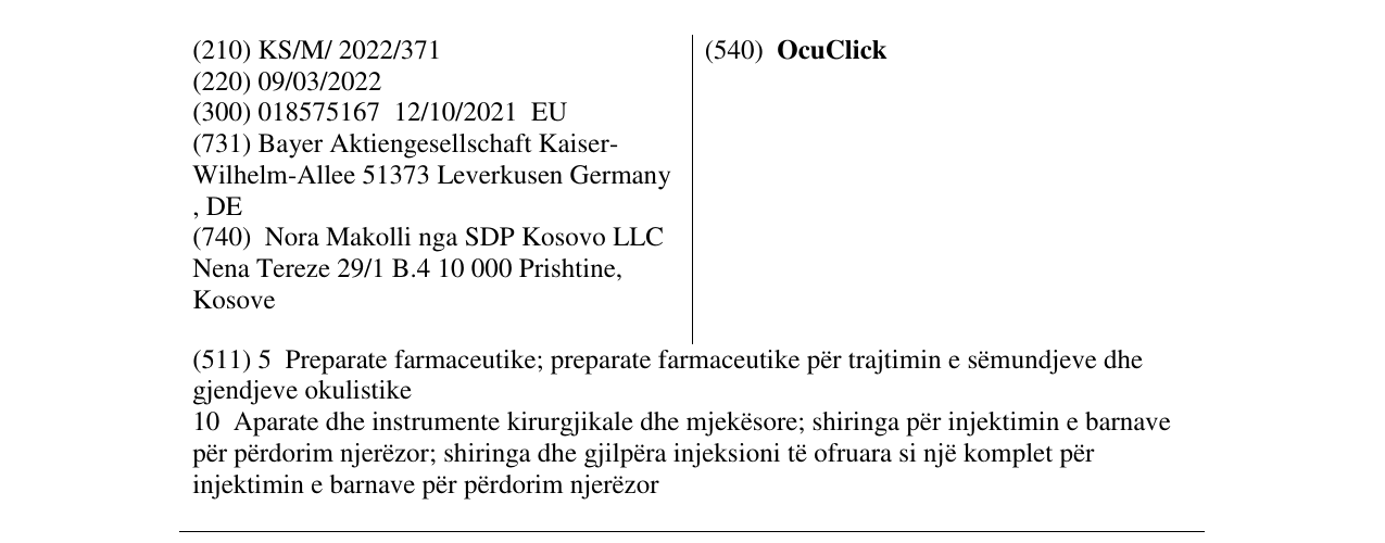 Zëri i markës OcuClick në buletin