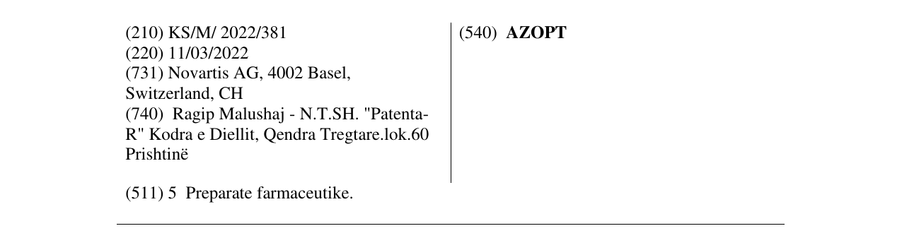 Zëri i markës AZOPT në buletin