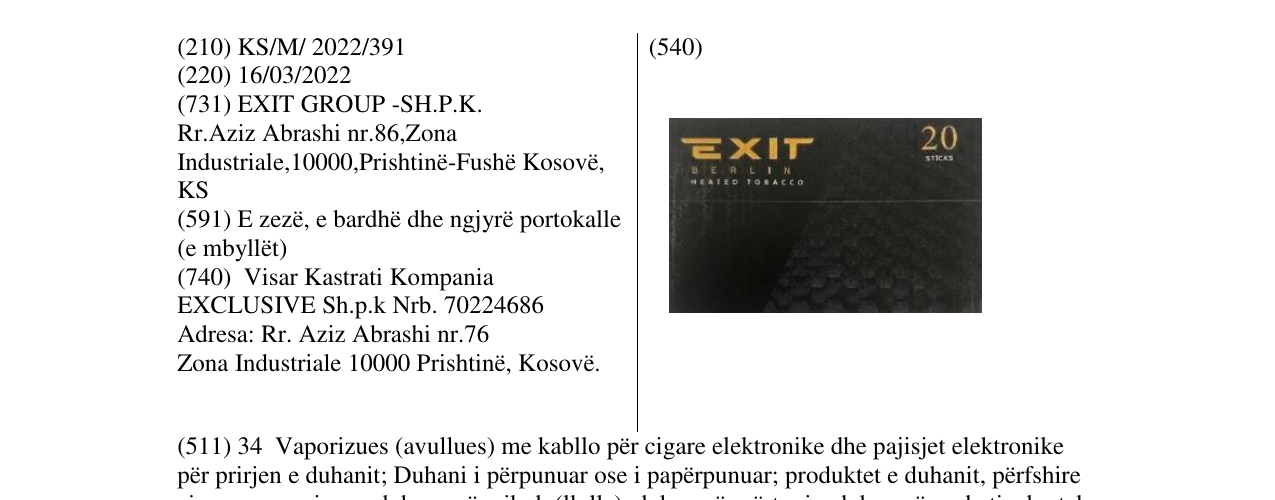 Zëri i markës exit në buletin