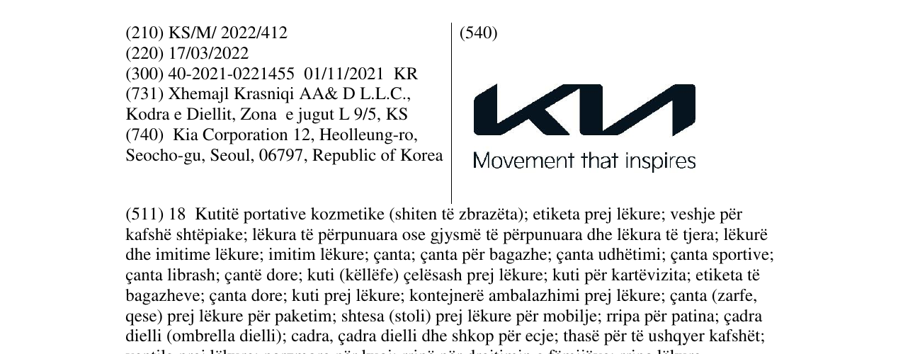 Zëri i markës KIA në buletin
