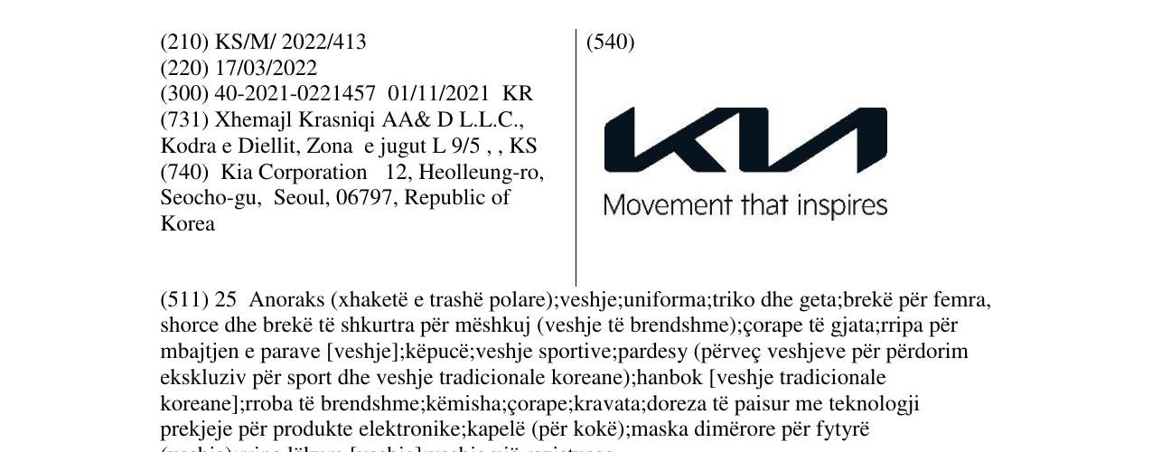 Zëri i markës KIA në buletin