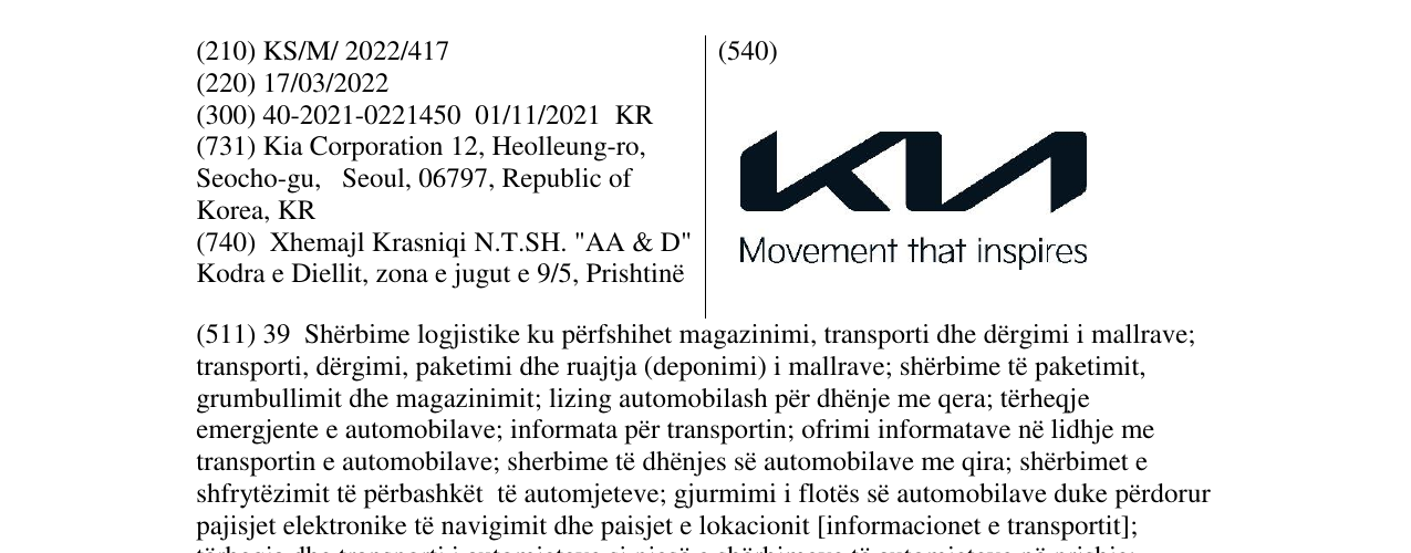 Zëri i markës KIA në buletin