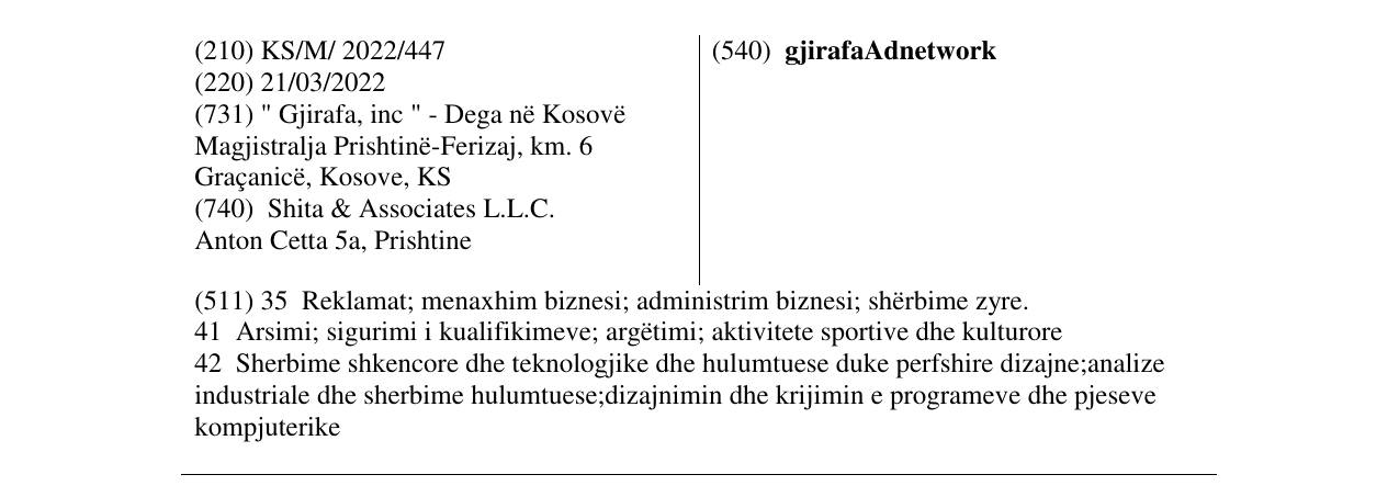 Zëri i markës gjirafaAdnetwork në buletin