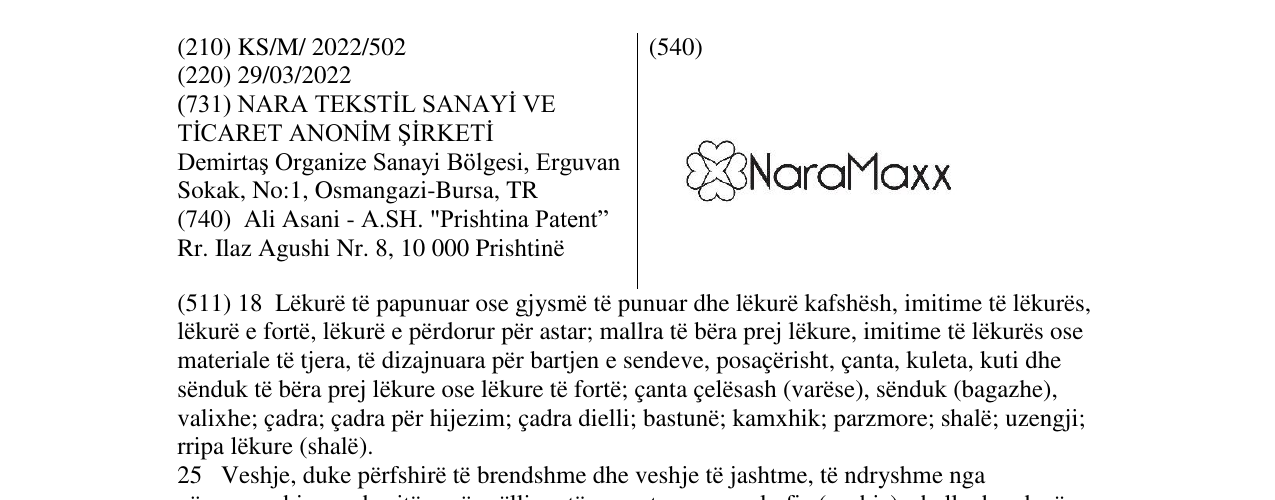 Zëri i markës NaraMaxx në buletin