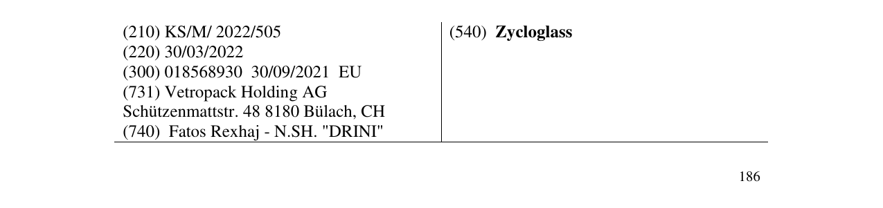 Zëri i markës Zycloglass në buletin