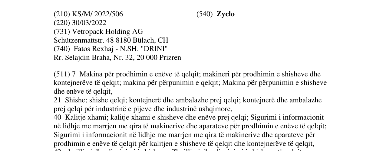 Zëri i markës Zyclo në buletin