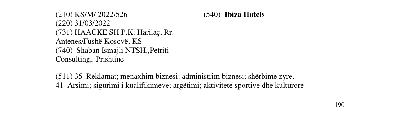 Zëri i markës Ibiza Hotels në buletin
