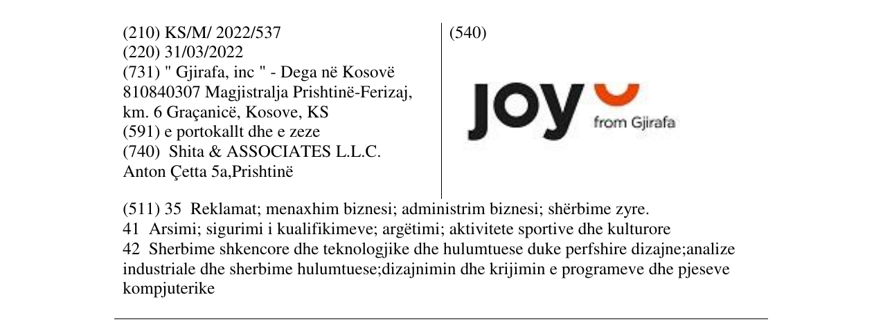 Zëri i markës Joy në buletin
