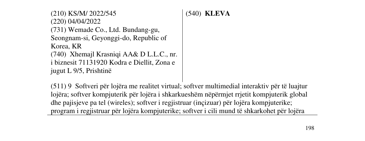 Zëri i markës KLEVA në buletin