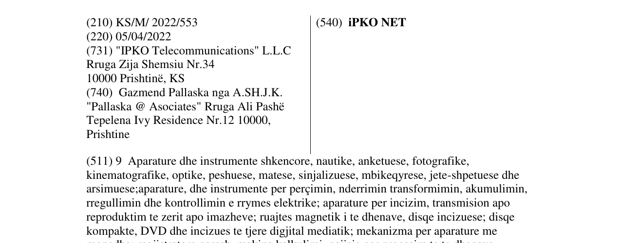 Zëri i markës iPKO NET në buletin