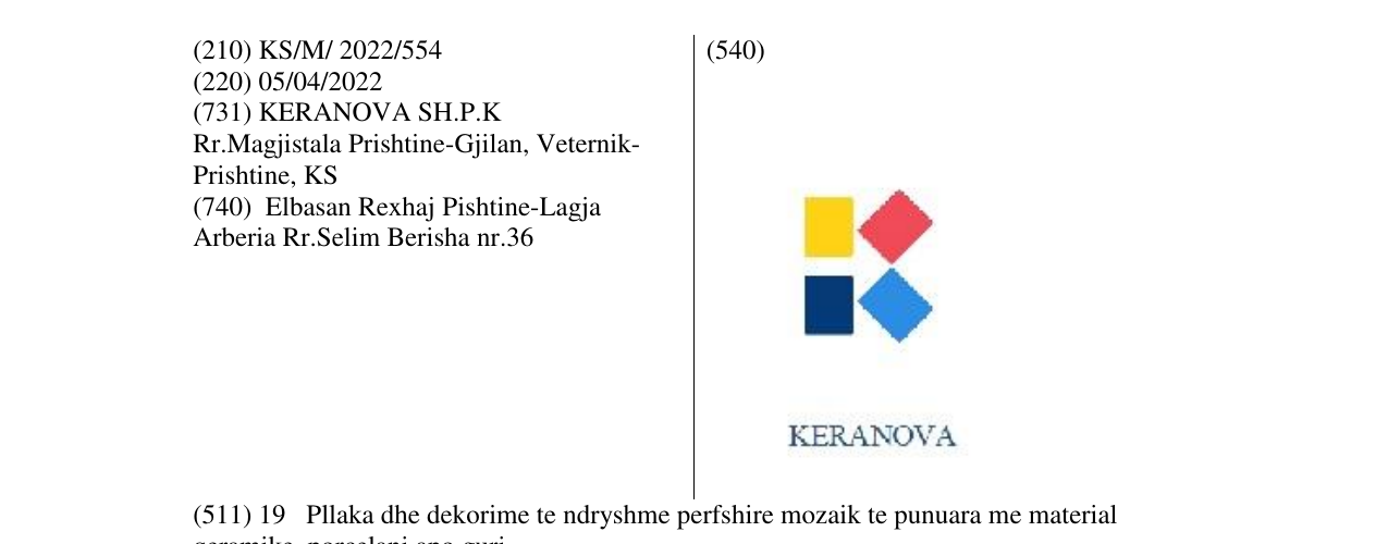 Zëri i markës KERANOVA në buletin