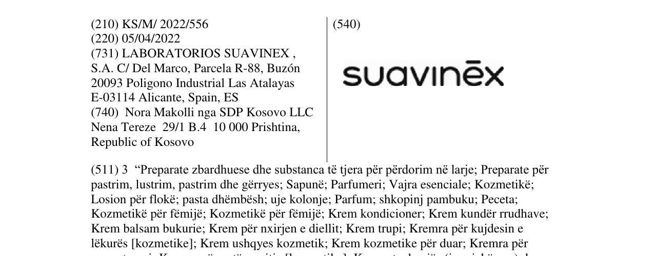Zëri i markës suavinex në buletin