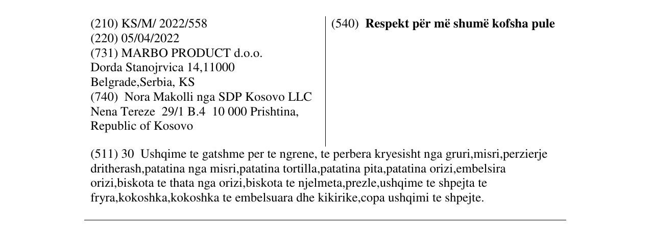 Zëri i markës Respekt për më shumë kofsha pule në buletin
