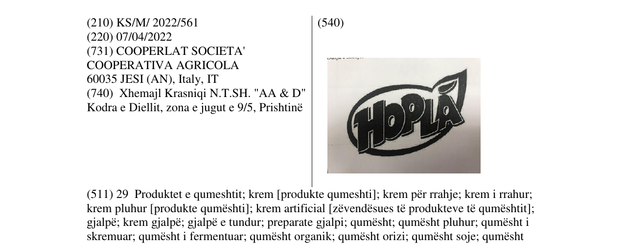Zëri i markës HOPLA në buletin