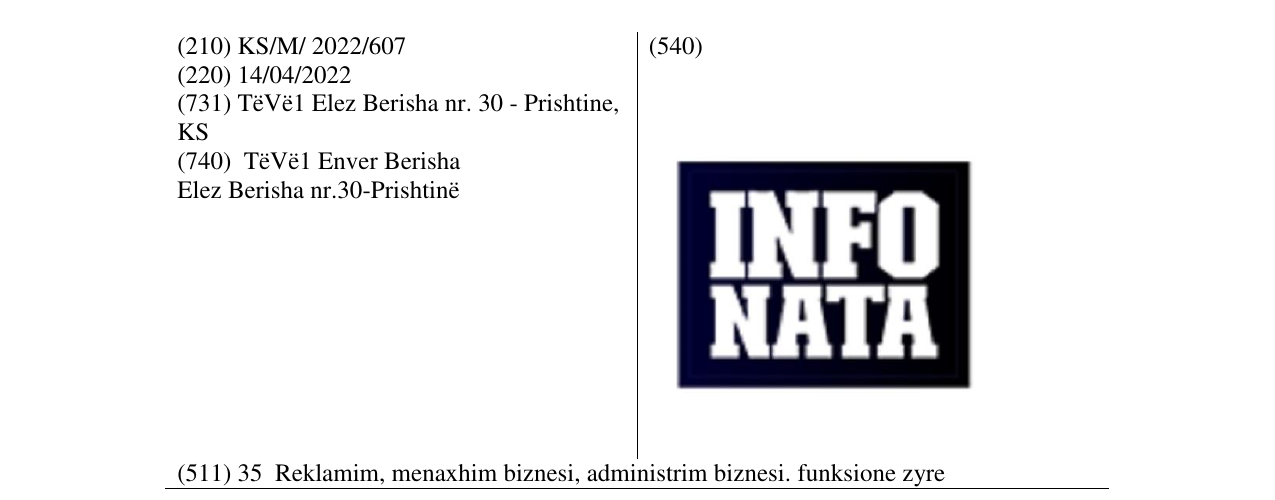 Zëri i markës INFO NATA në buletin