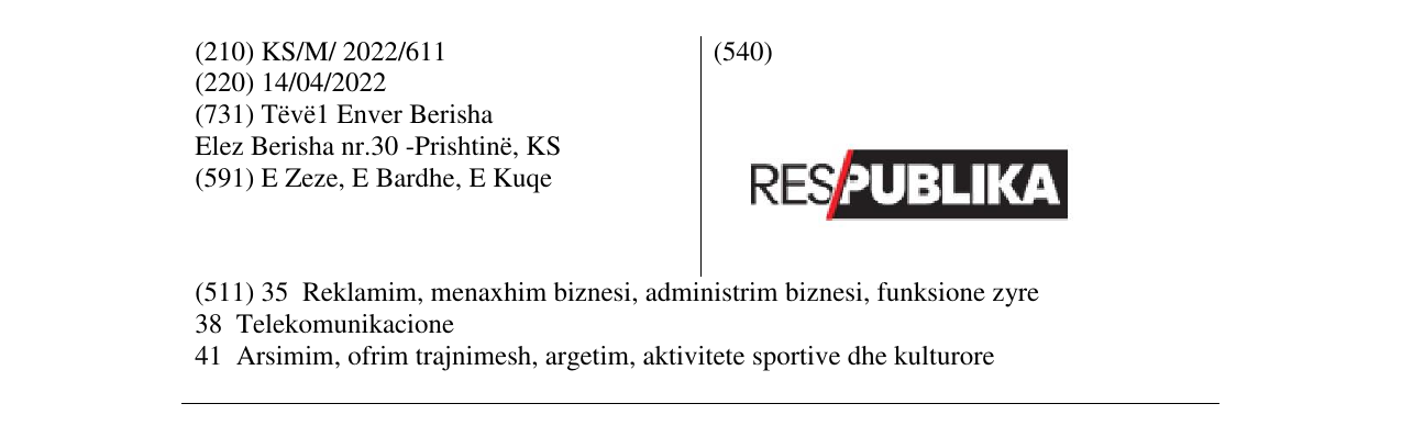 Zëri i markës Markë figurative në buletin