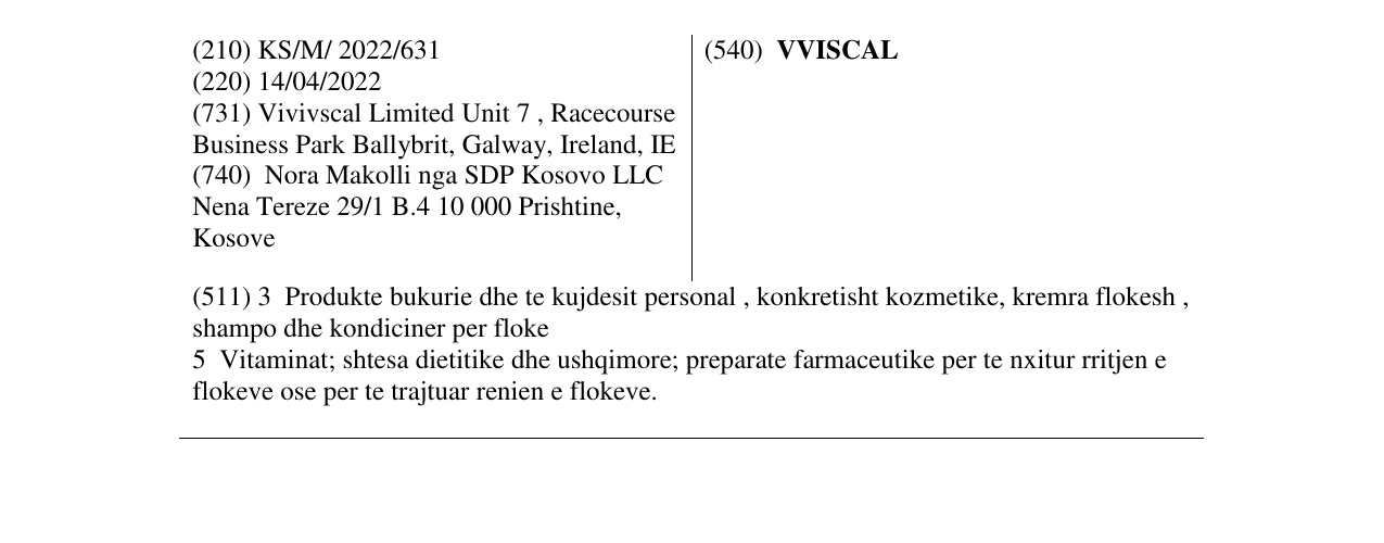 Zëri i markës VVISCAL në buletin