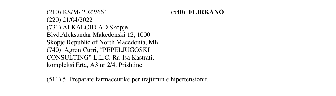 Zëri i markës FLIRKANO në buletin
