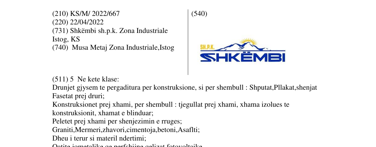 Zëri i markës SHKËMBI në buletin