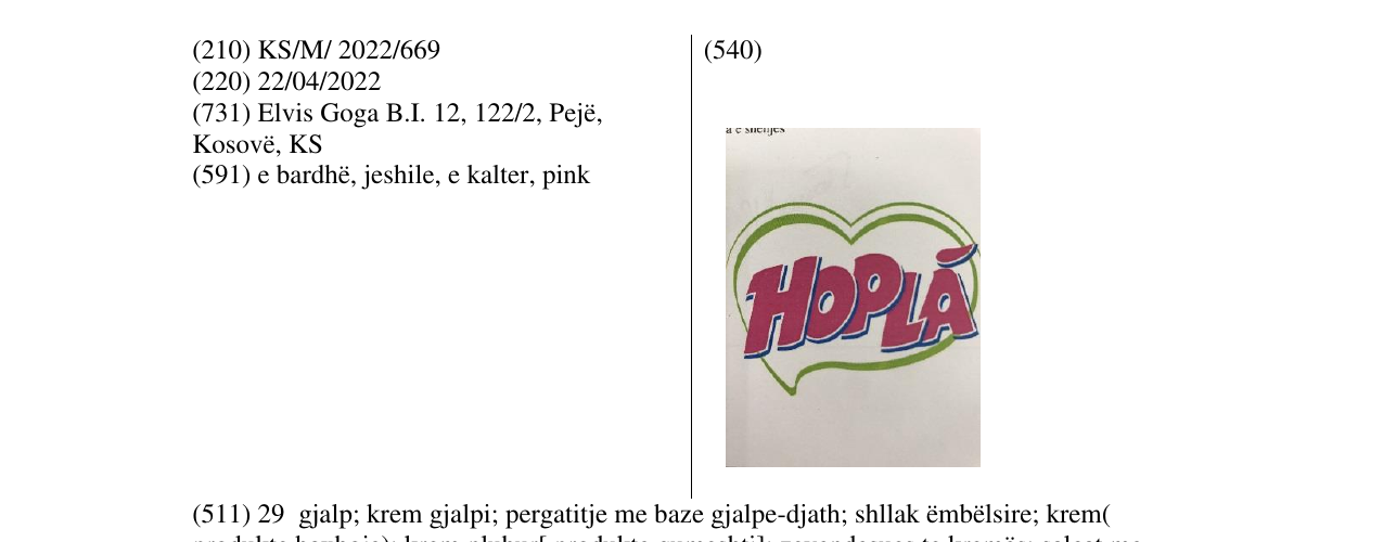 Zëri i markës HOPLA në buletin