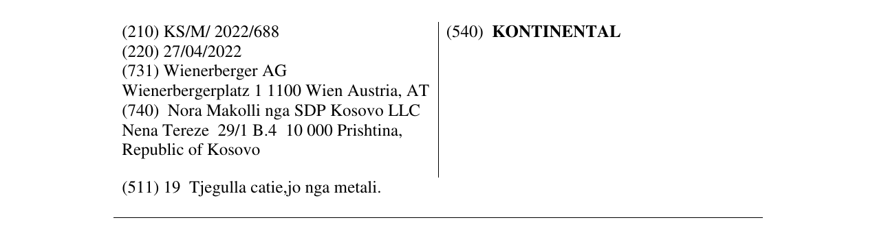 Zëri i markës KONTINENTAL në buletin