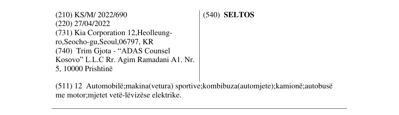 Zëri i markës SELTOS në buletin