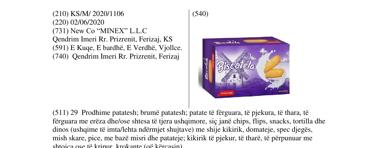 Zëri i markës BISCOTELA në buletin