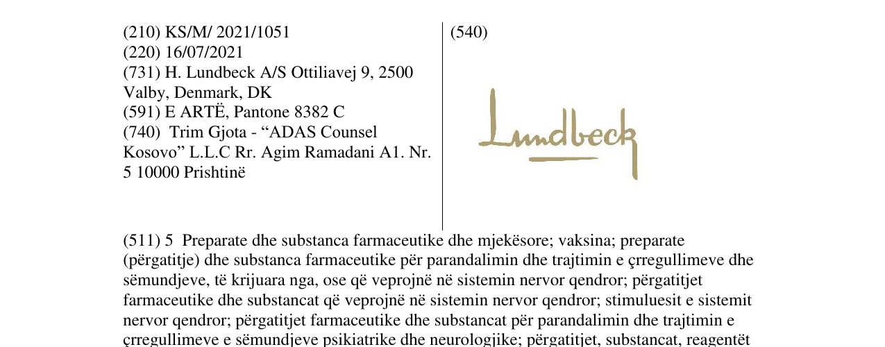 Zëri i markës LUNDBECK në buletin