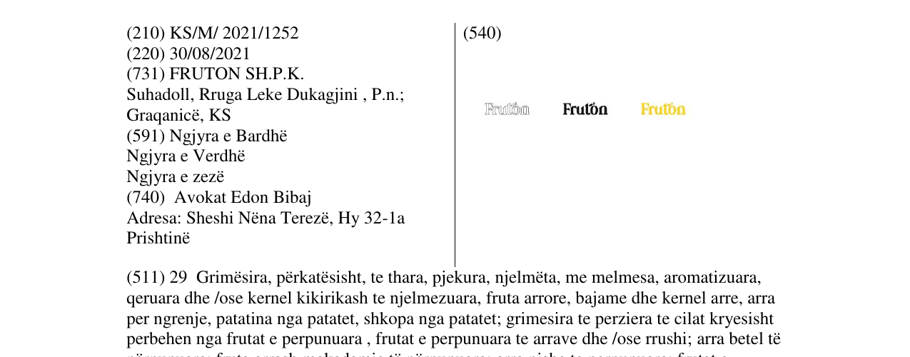 Zëri i markës Markë figurative në buletin