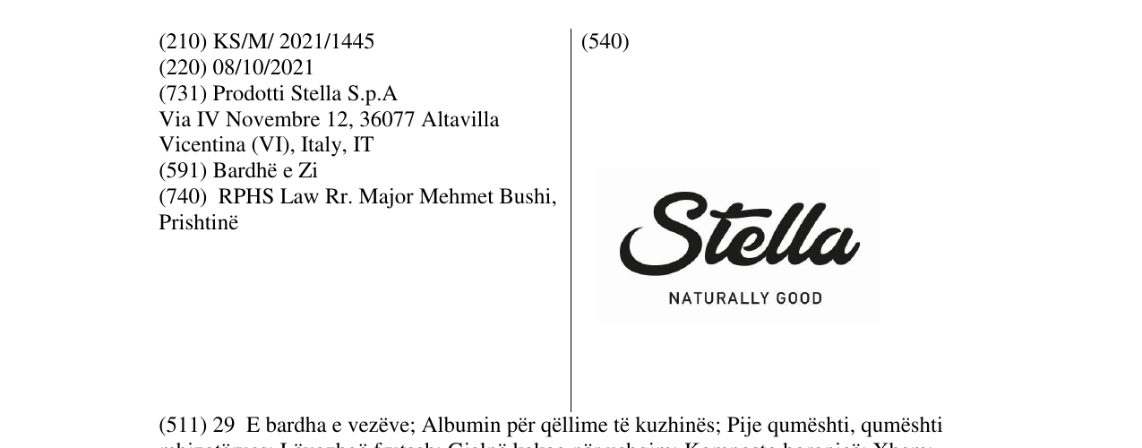 Zëri i markës Stella në buletin