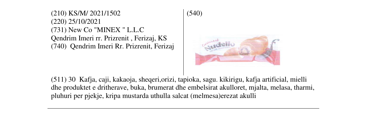 Zëri i markës NUDELLO në buletin