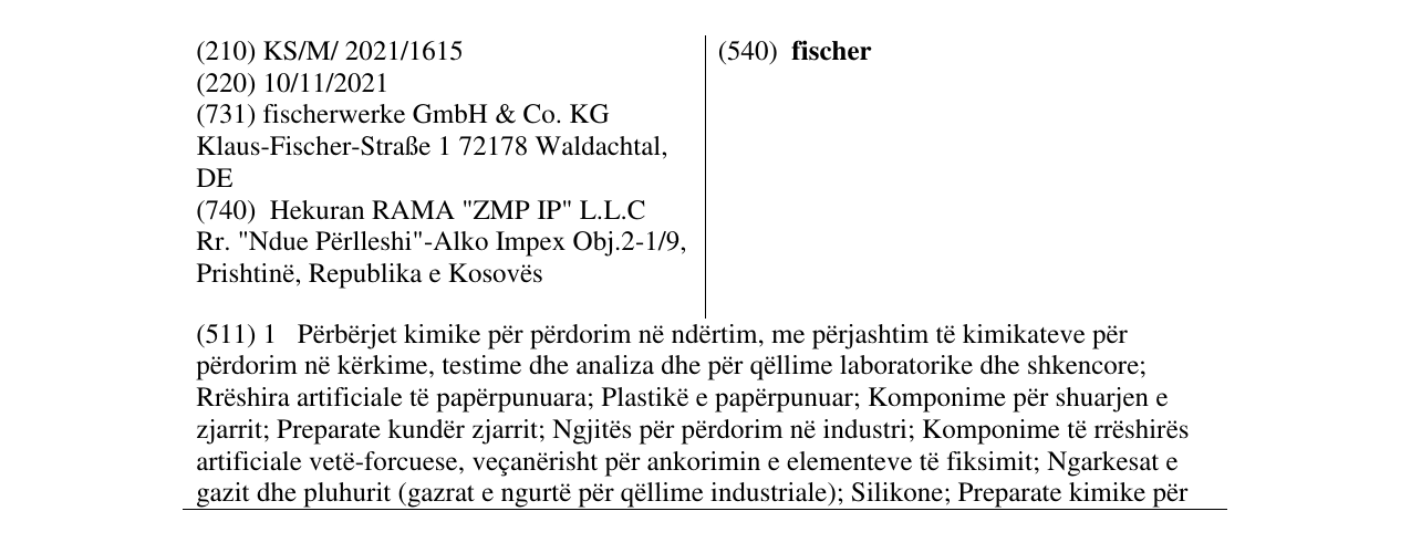 Zëri i markës fischer në buletin