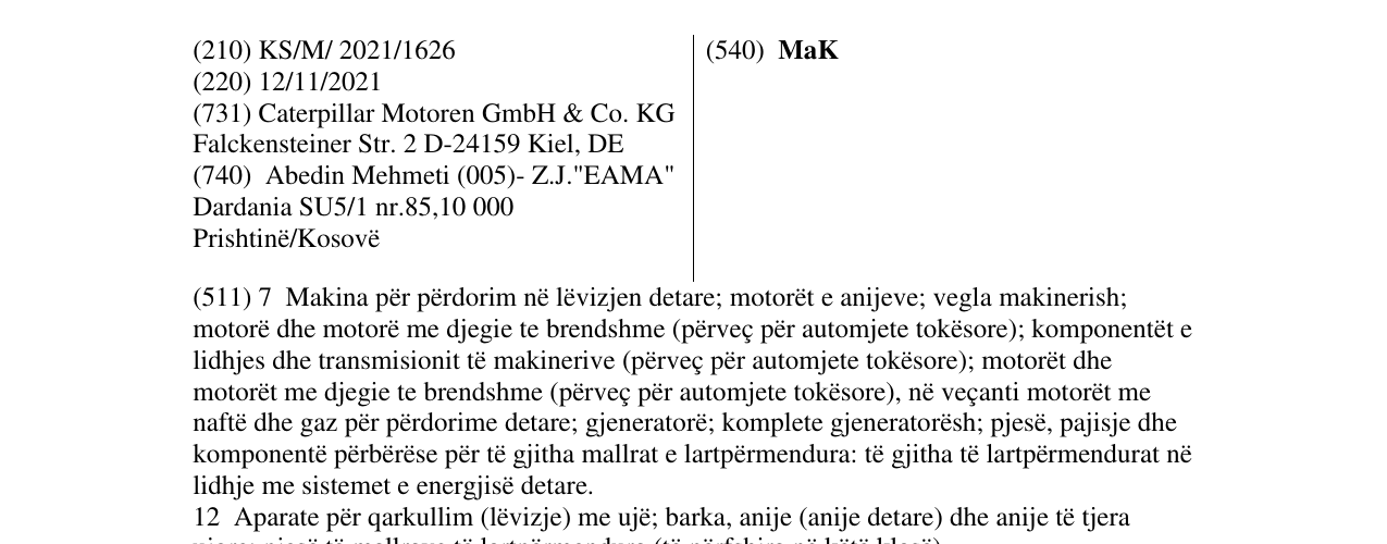 Zëri i markës MaK në buletin