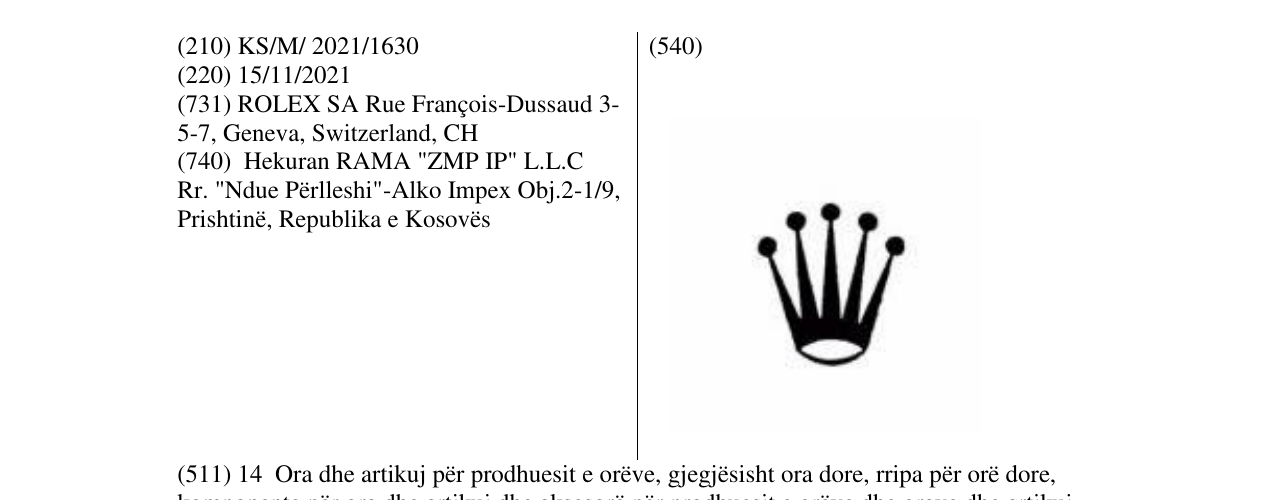 Zëri i markës Markë figurative në buletin