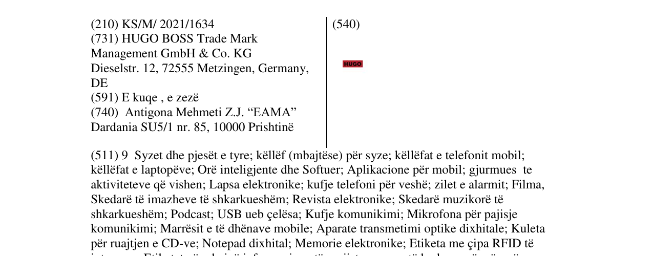 Zëri i markës Markë figurative në buletin