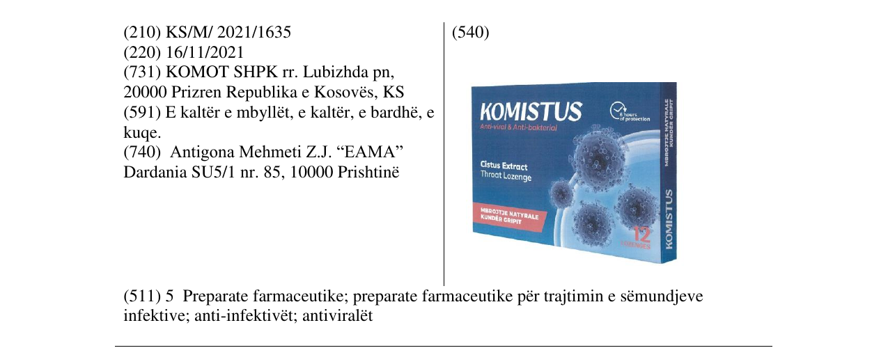 Zëri i markës Markë figurative në buletin