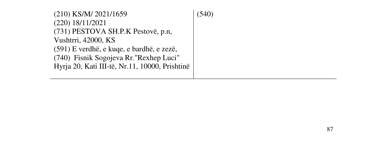 Zëri i markës Markë figurative në buletin