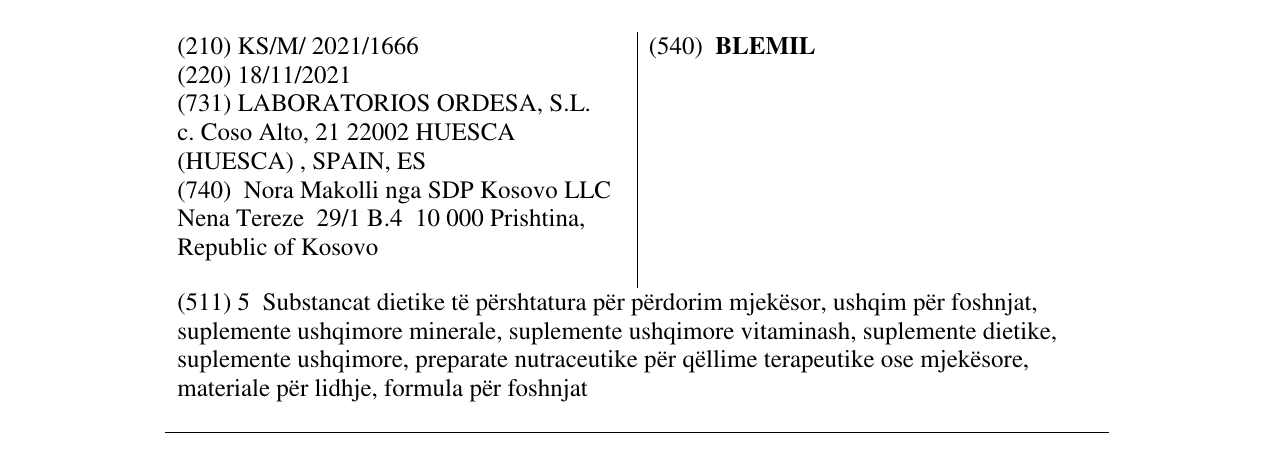 Zëri i markës BLEMIL në buletin