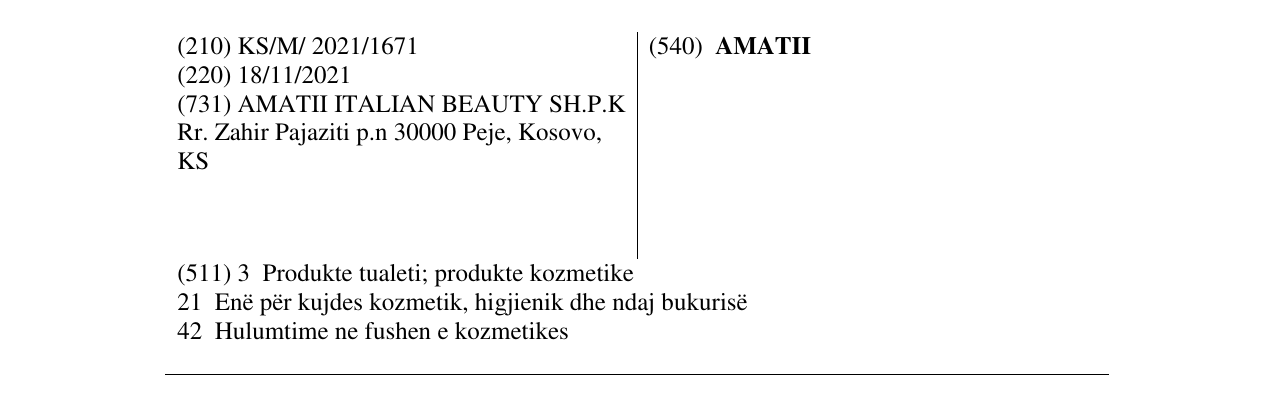 Zëri i markës AMATII në buletin