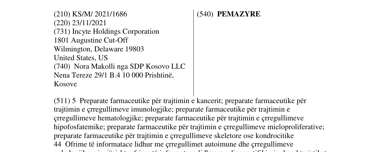 Zëri i markës PEMAZYRE në buletin