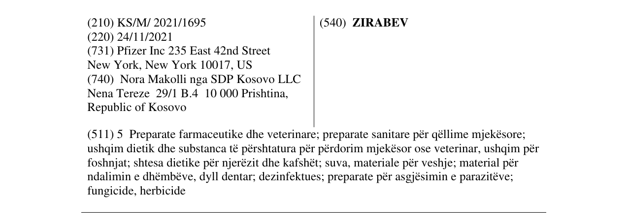 Zëri i markës ZIRABEV në buletin