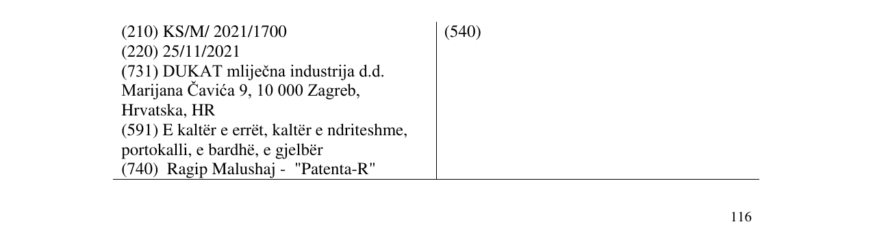 Zëri i markës Markë figurative në buletin