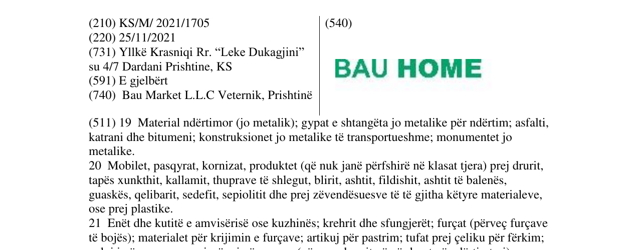 Zëri i markës Bau Home në buletin