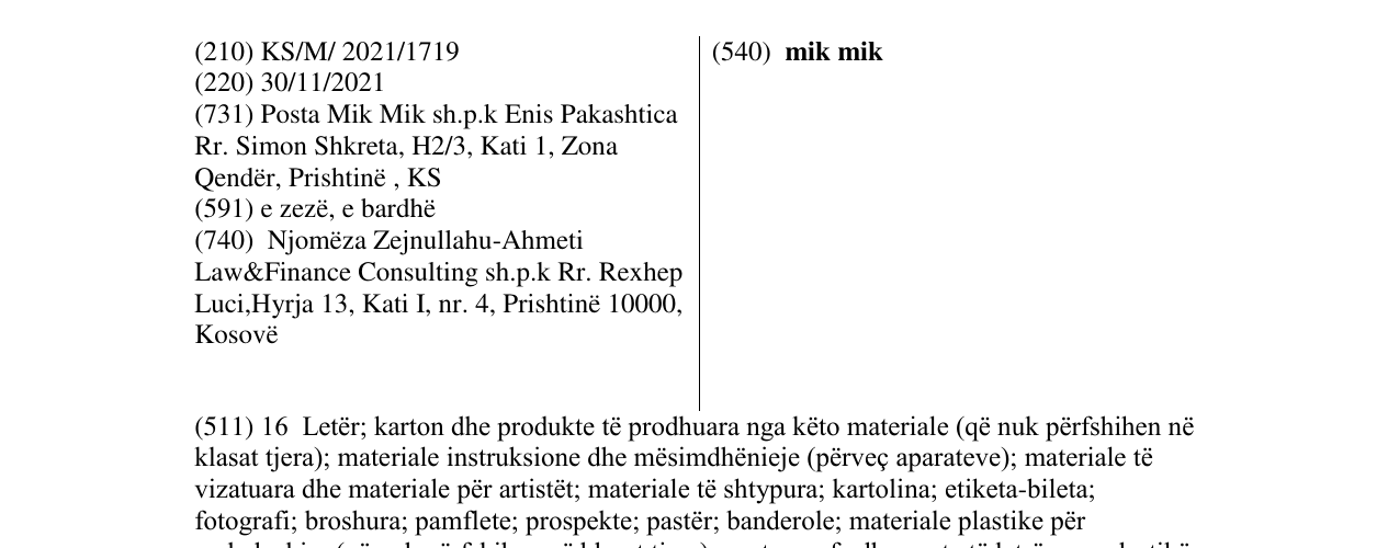 Zëri i markës mik mik në buletin