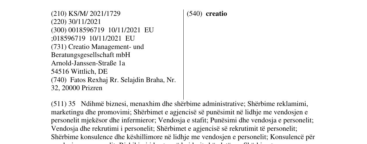 Zëri i markës creatio në buletin