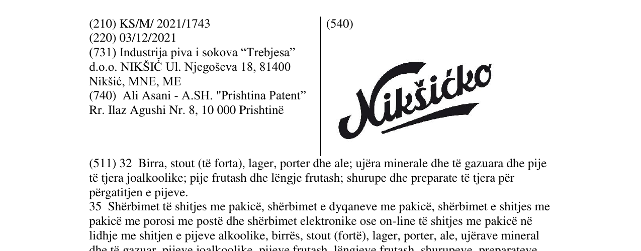 Zëri i markës Markë figurative në buletin