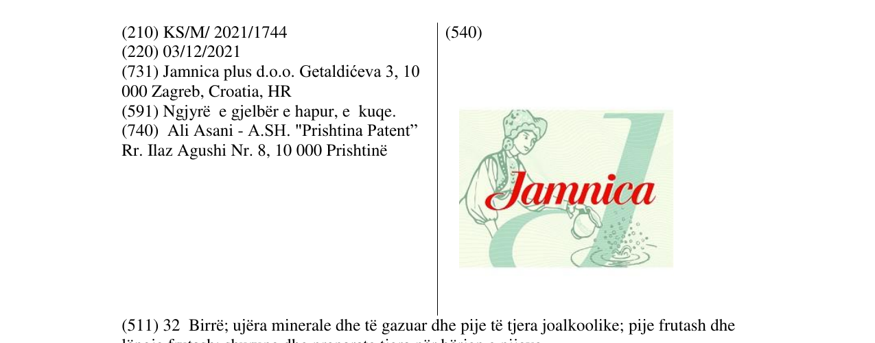 Zëri i markës Jamnica në buletin
