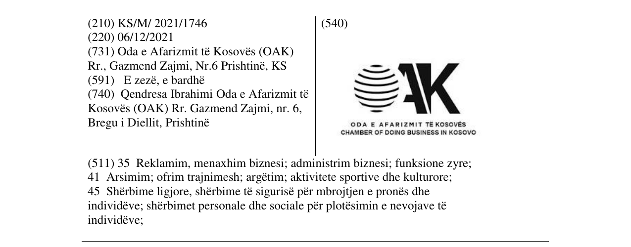 Zëri i markës Markë figurative në buletin