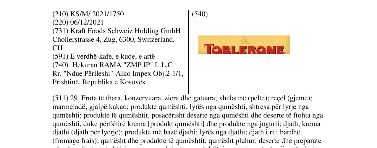 Zëri i markës Markë figurative në buletin